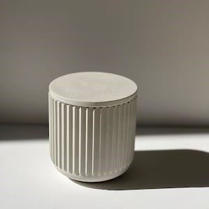 Cement Stripe Jar & Lid